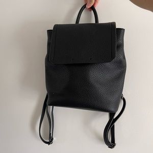 Black leather book bag